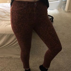 Leopard print jeans
